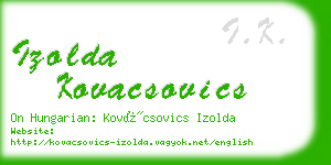 izolda kovacsovics business card